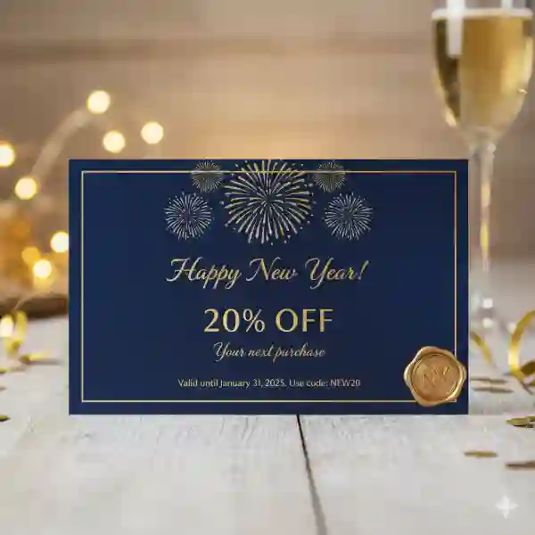 Cetak Voucher Custom untuk Liburan Tahun Baru